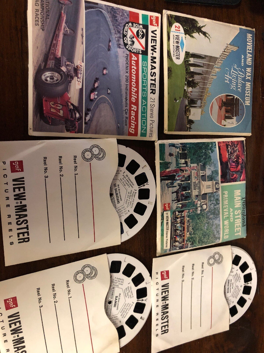 Vintage GAF View-Master Picture Reels - Wax Museum , Disneyland , Car Sports 0