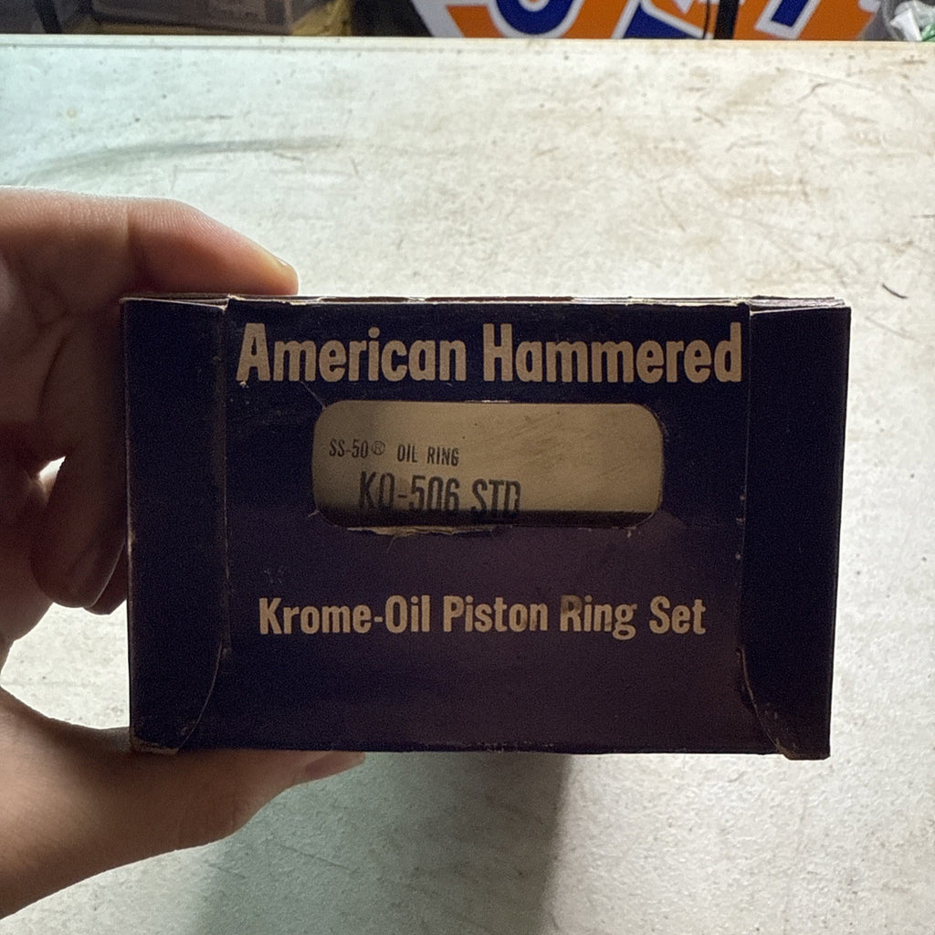 American Hammered KO-506 STD Krome-Oil Piston Ring Set NOS Vintage2