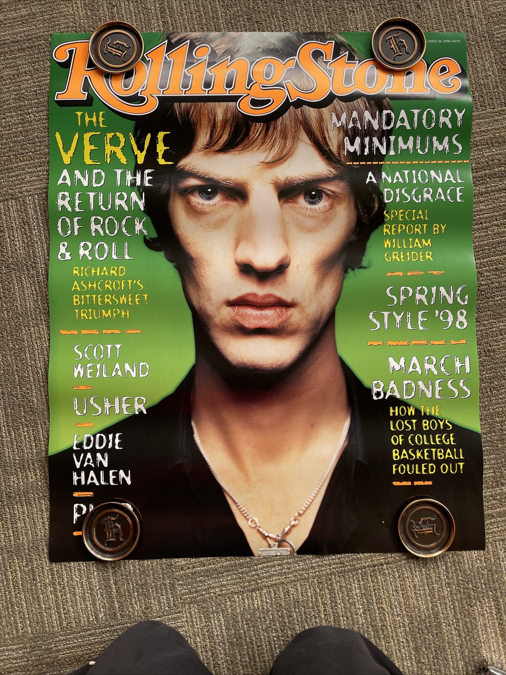 #198 The Verve 1998 ROLLING STONE MAGAZINE POSTER 24” X 30”5