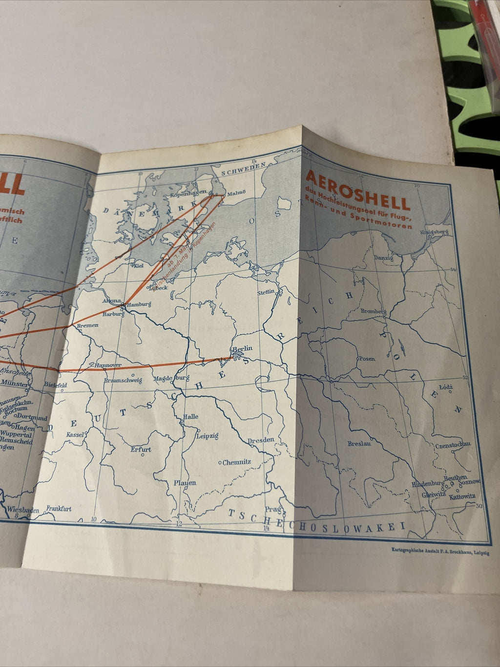 KLM Deutsche Lufthansa 1934 Nov. AIRLINE TIMETABLE SCHEDULE Brochure flight Map3