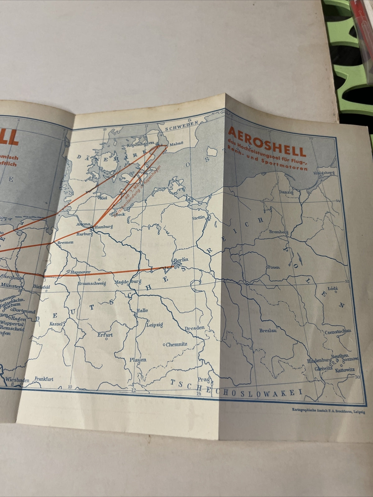 KLM Deutsche Lufthansa 1934 Nov. AIRLINE TIMETABLE SCHEDULE Brochure flight Map3