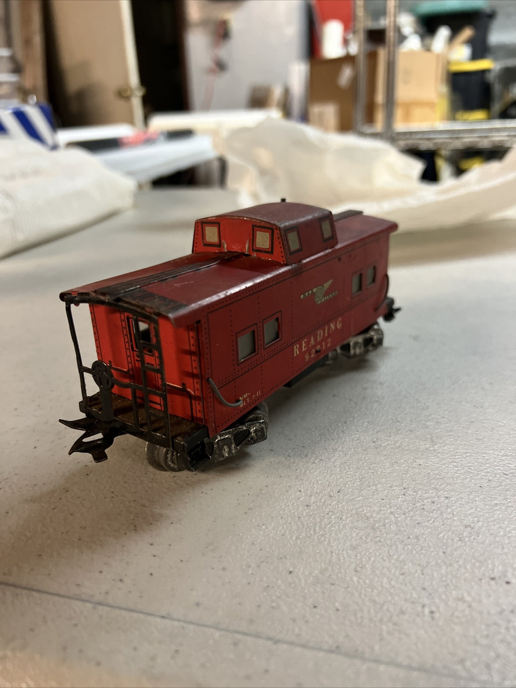 Vintage Marx Prewar Reading caboose #92812 Lionel 3653-34 Black Rubber Cattle4