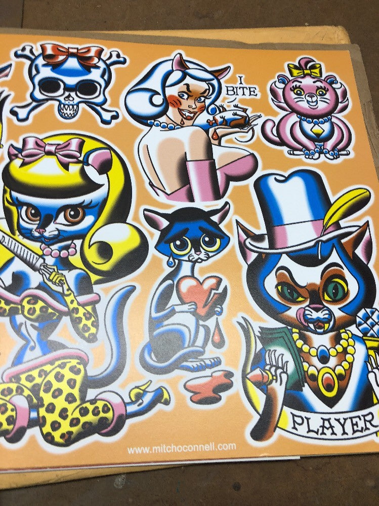 Mitch OConnell “I Bite” Flash Art Sheet No Sticker 2001 Rare!3