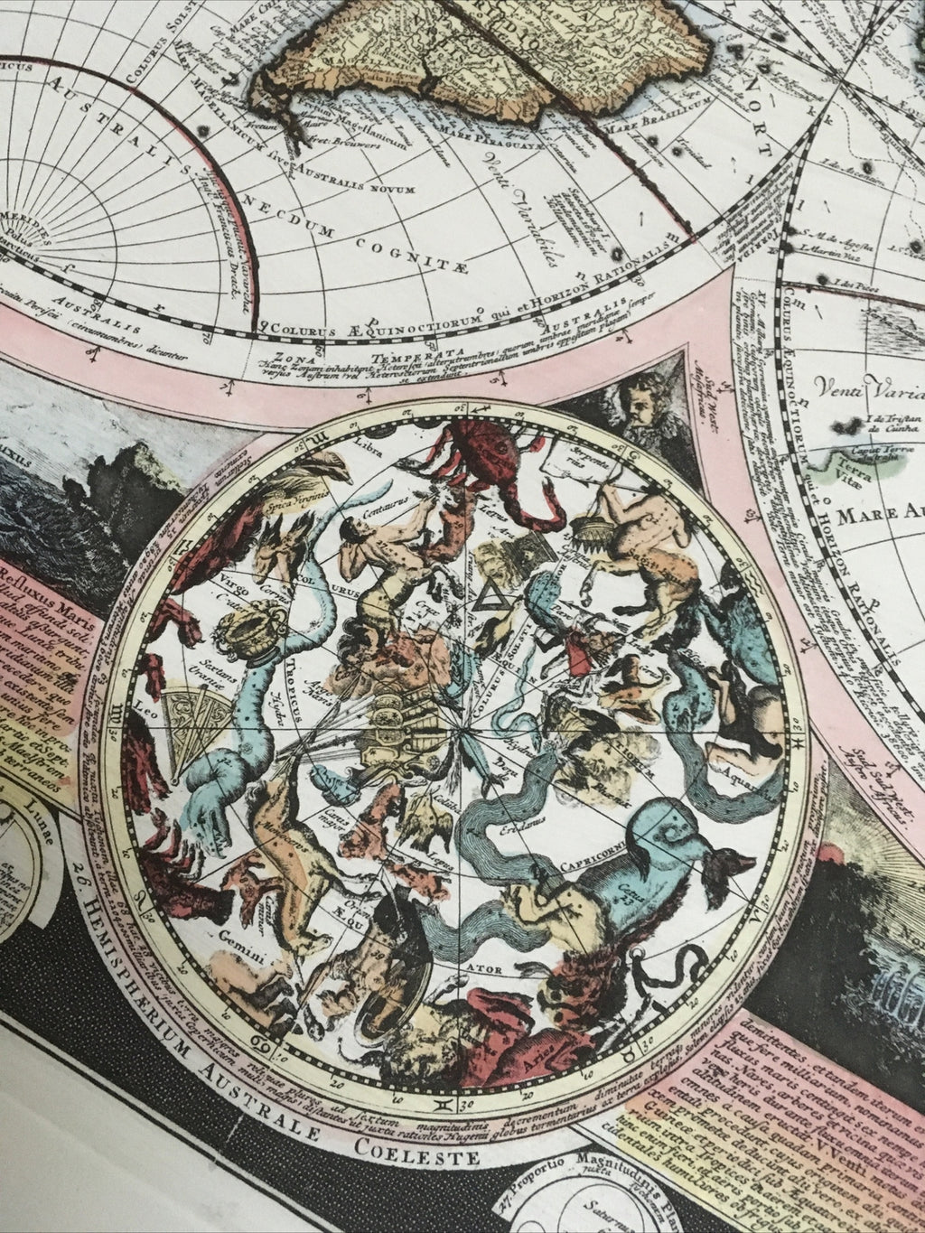 Vnt Map Latin Planisphaerium Terrestre cum utroque Coelesti Hemisphaerio C160010