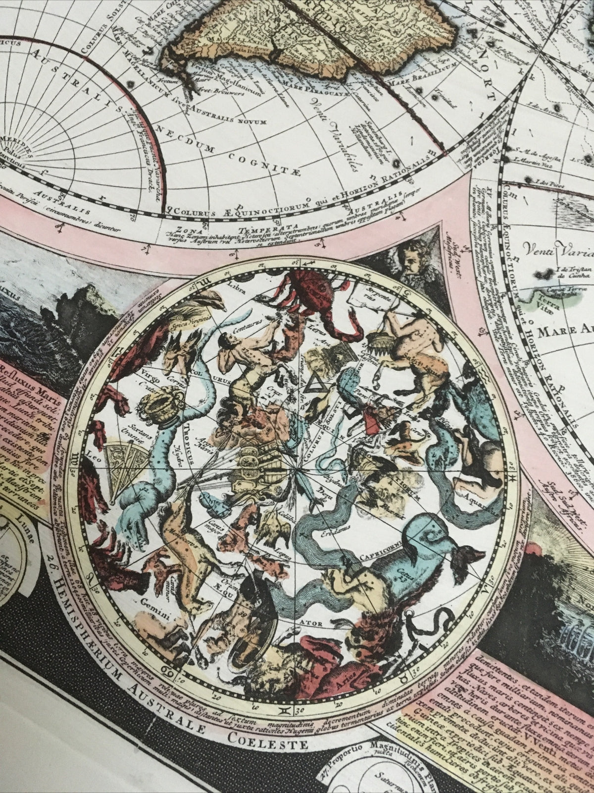 Vnt Map Latin Planisphaerium Terrestre cum utroque Coelesti Hemisphaerio C160010