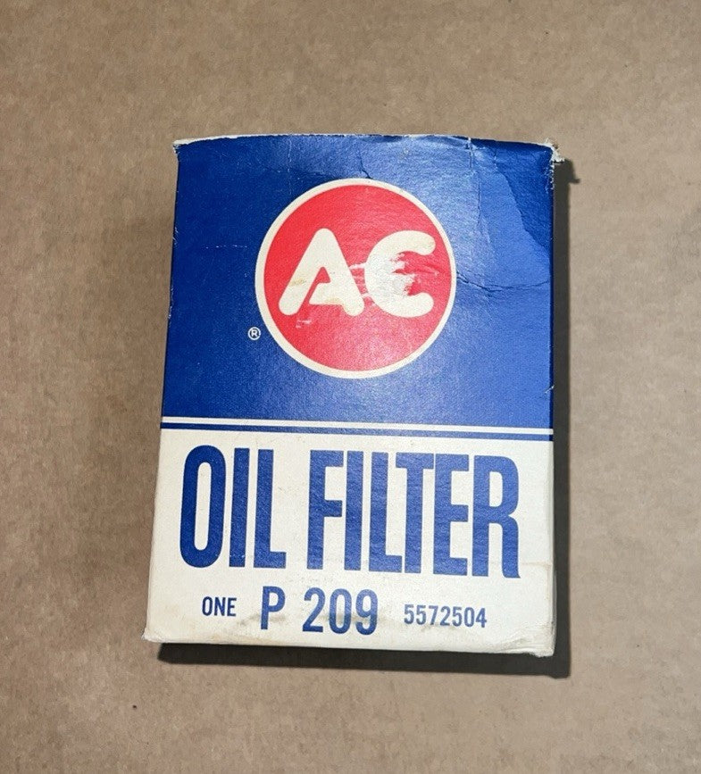 Vintage AC Oil Filter P209 for Ford, Mercury, Studebaker, More (1940s–50s)0