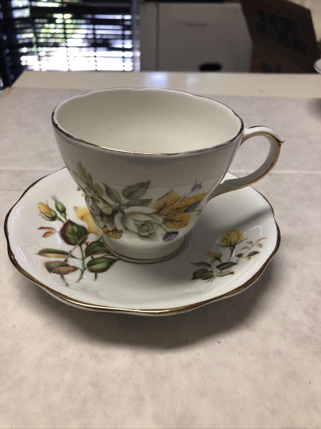Vintage Duchess Autumn Tea Cup & Royal Standard Sunset Saucer Made In England0
