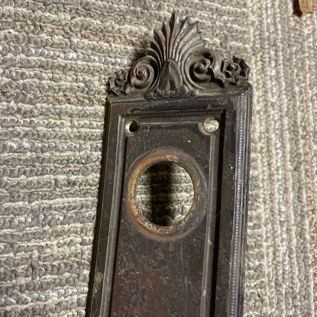 Vintage 2pc Architectural Salvage Brass Baroque Door Handle Pulls 27” x 3”12