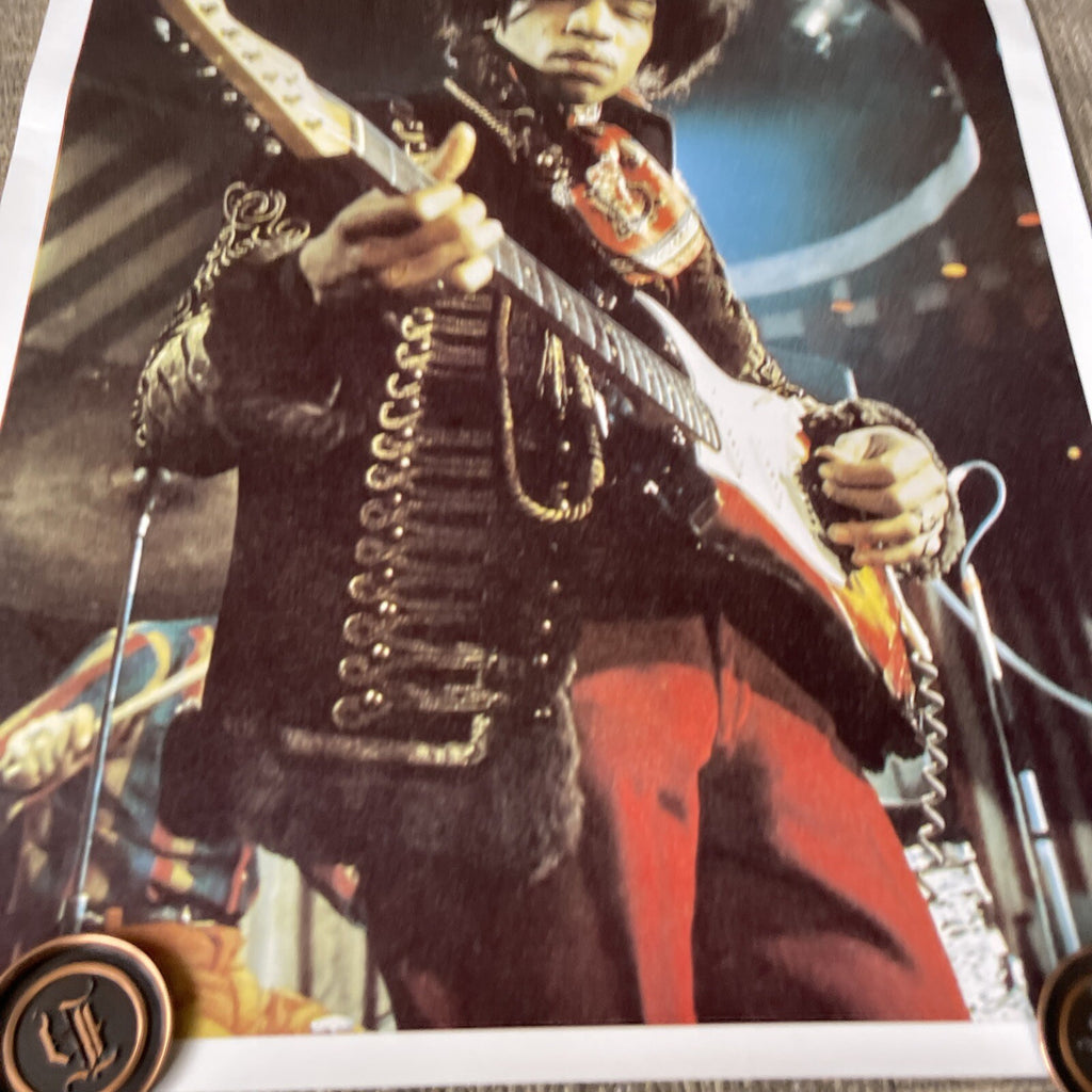 Jimi Hendrix Vintage Poster Playing Guitar Performance 25” X 36” #393