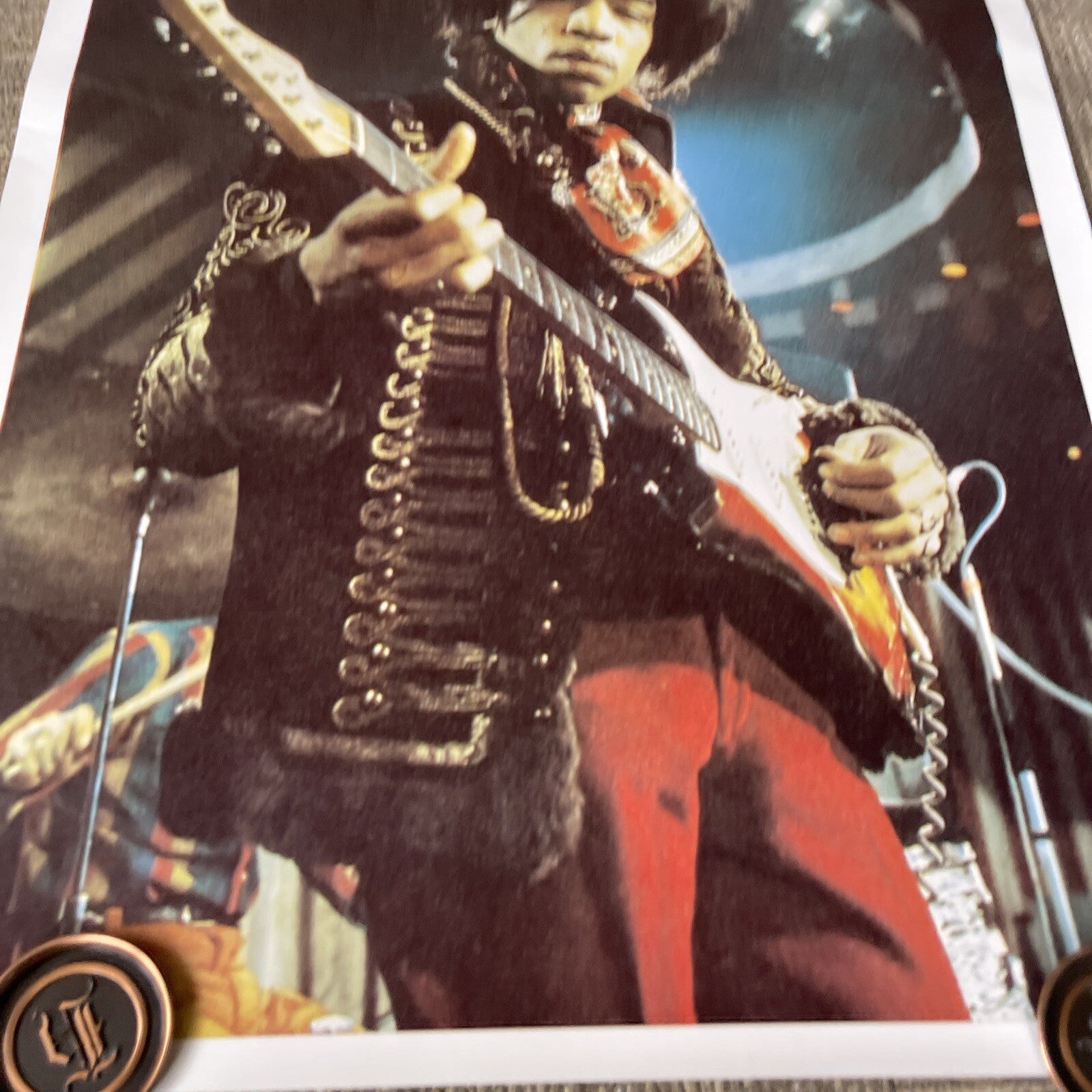 Jimi Hendrix Vintage Poster Playing Guitar Performance 25” X 36” #393