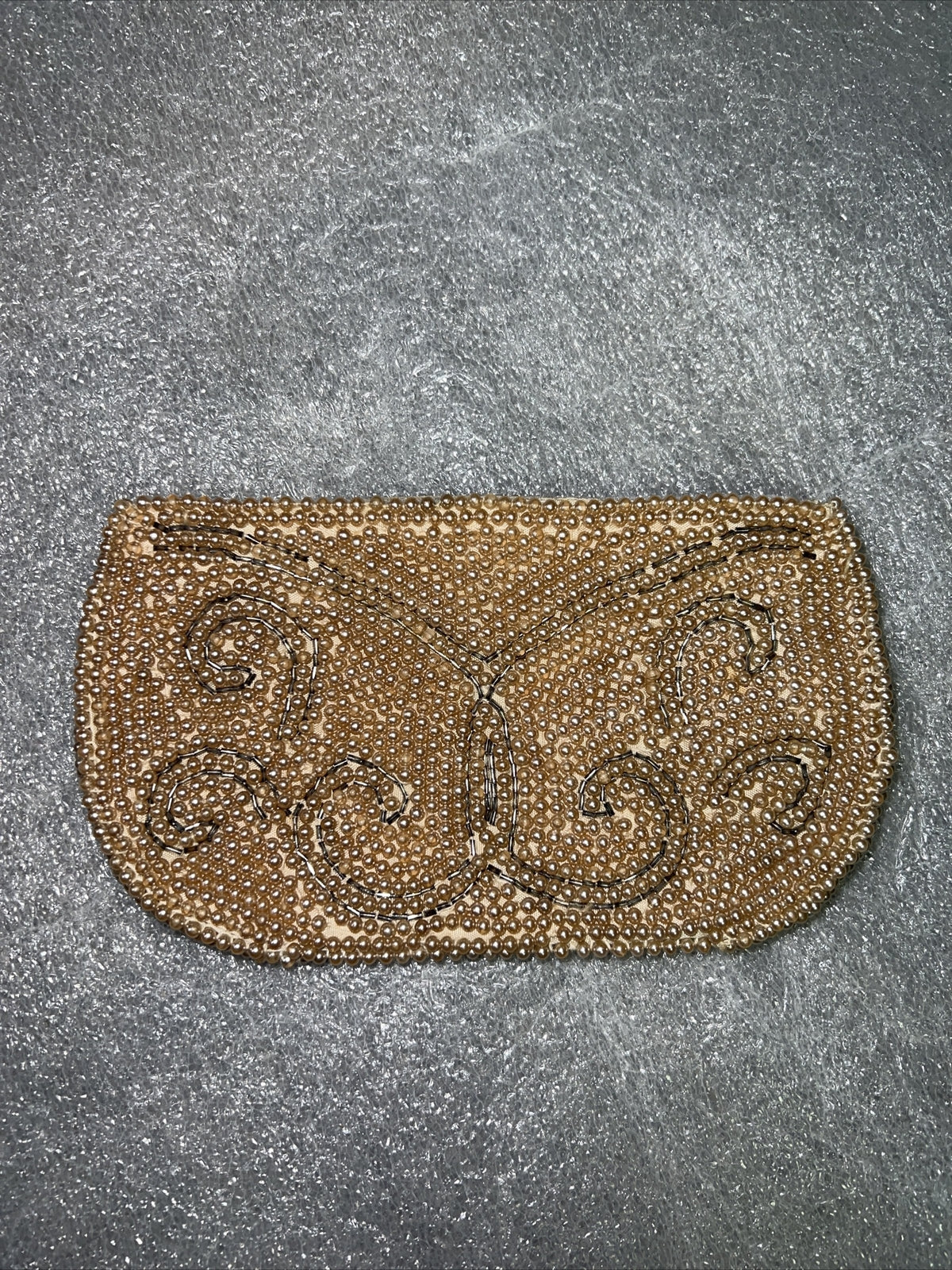 Vintage Rose Pink Bead Sequin Purse Clutch Envelope Evening Bag2
