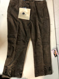 Facconable Goat Skin Leather Brown Suede Cropped Pants Size 12 Made In France0