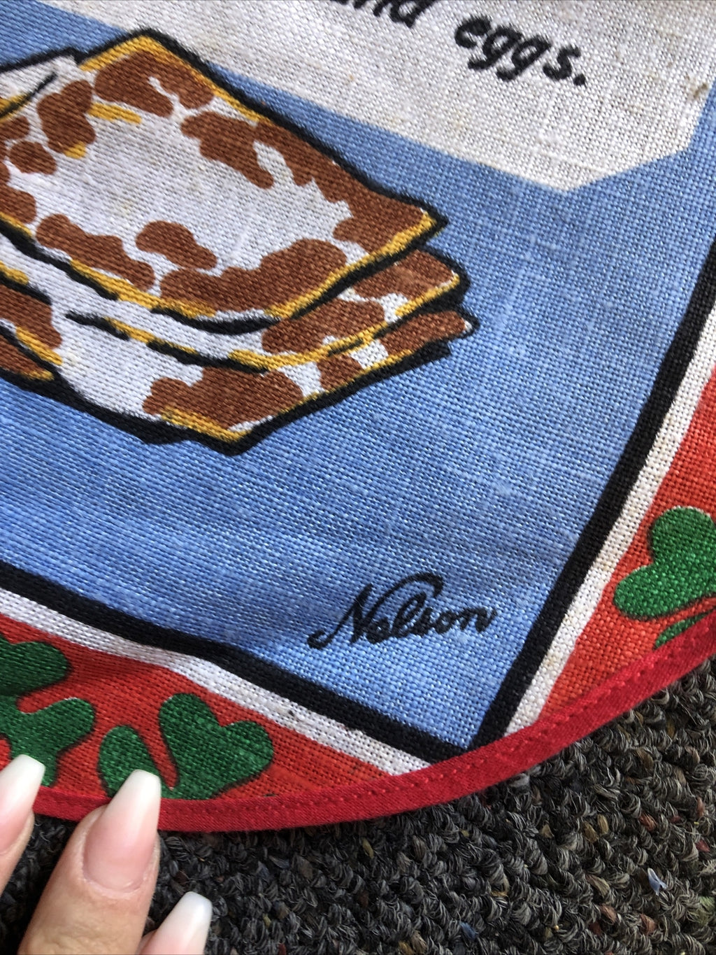 Vintage Tea Towel Apron Traditional Irish Bread Waist Apron3