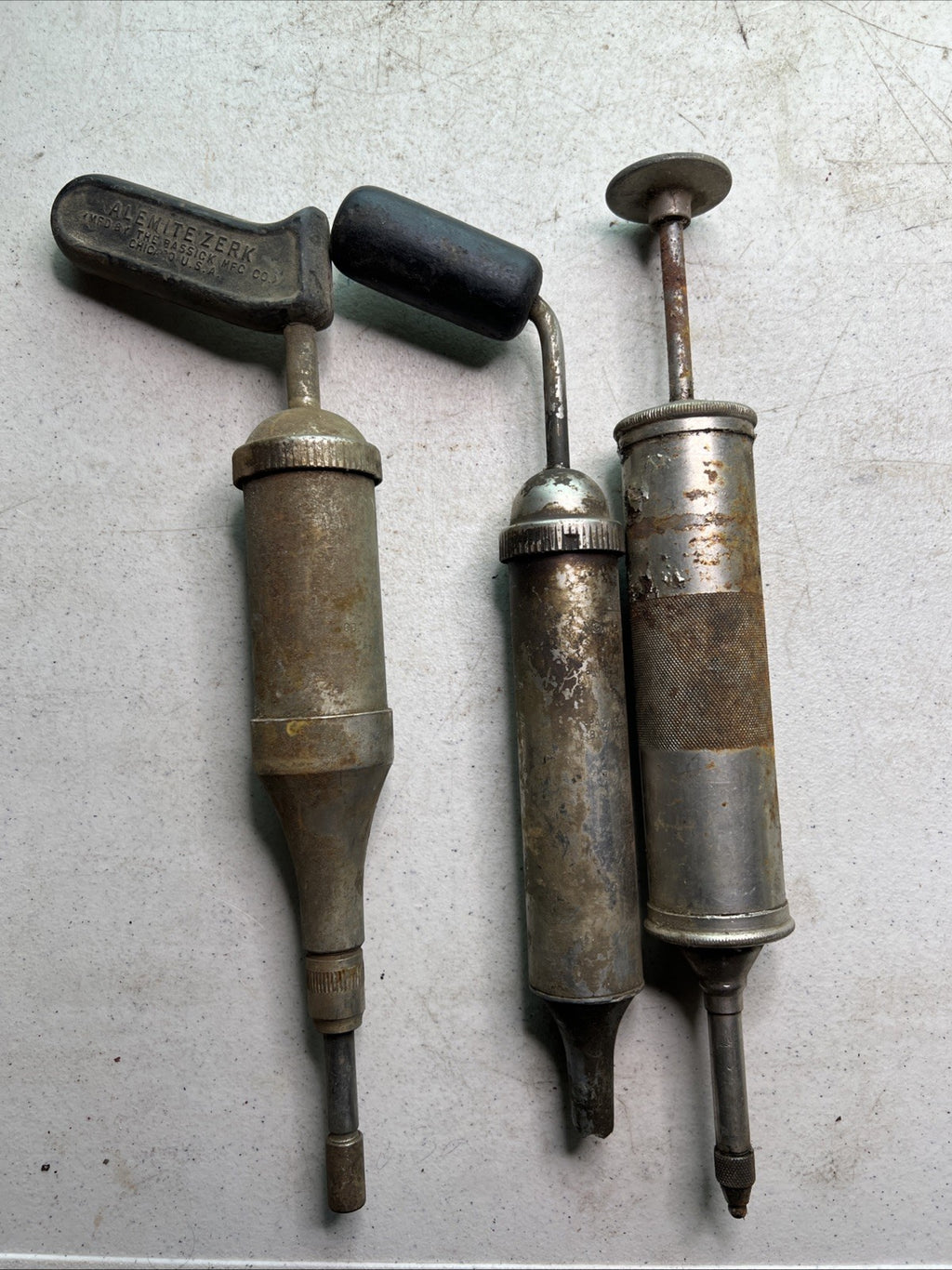 Lot Of 3 Vintage - AlemiteZerk USA Automatic Grease Guns0
