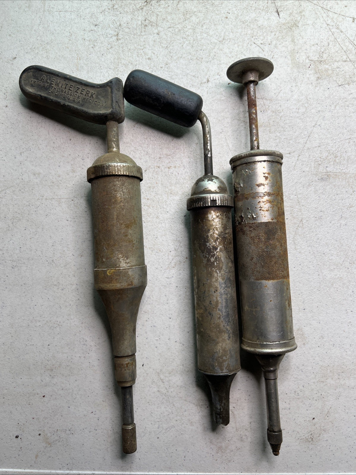 Lot Of 3 Vintage - AlemiteZerk USA Automatic Grease Guns0