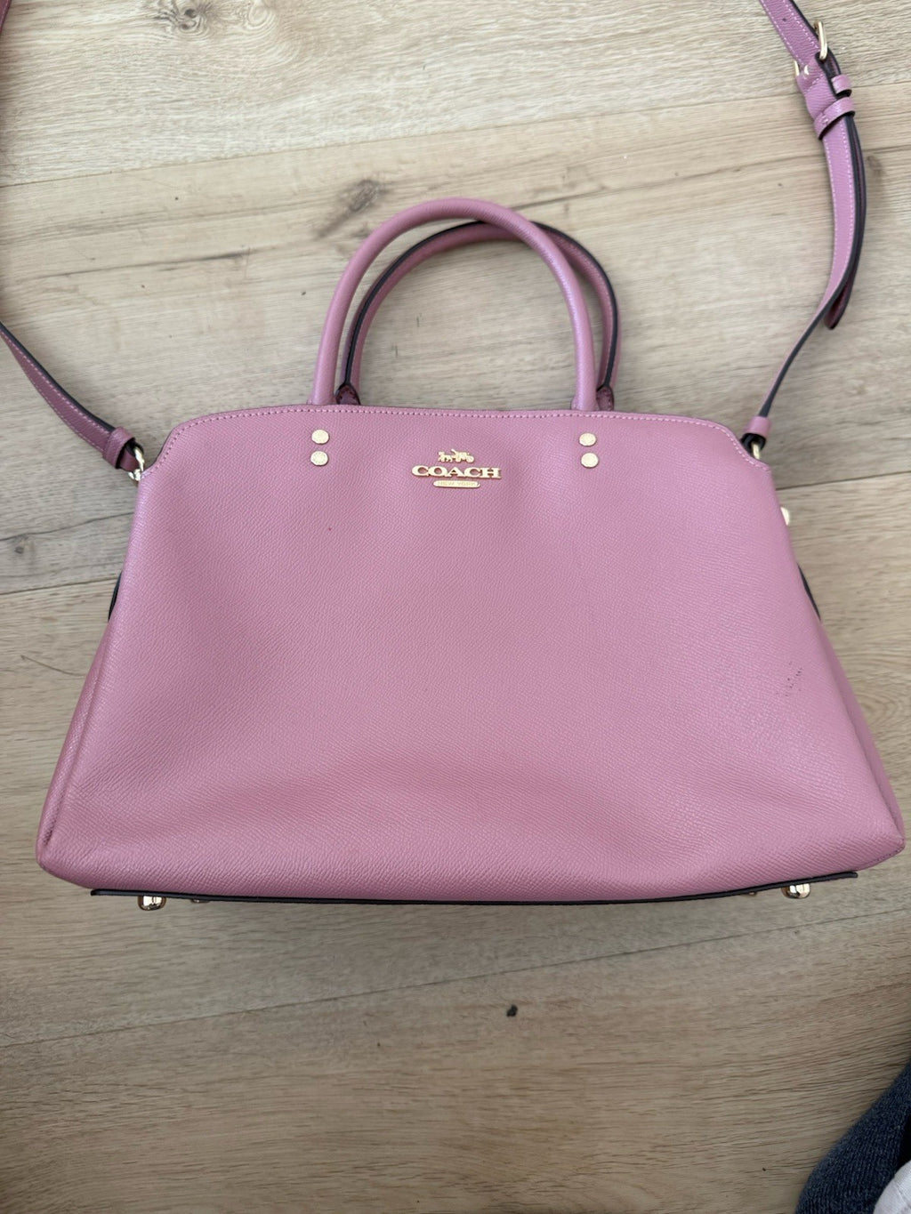 Coach Lillie Carryall Crossgrain Leather Bag Purse in Pink1