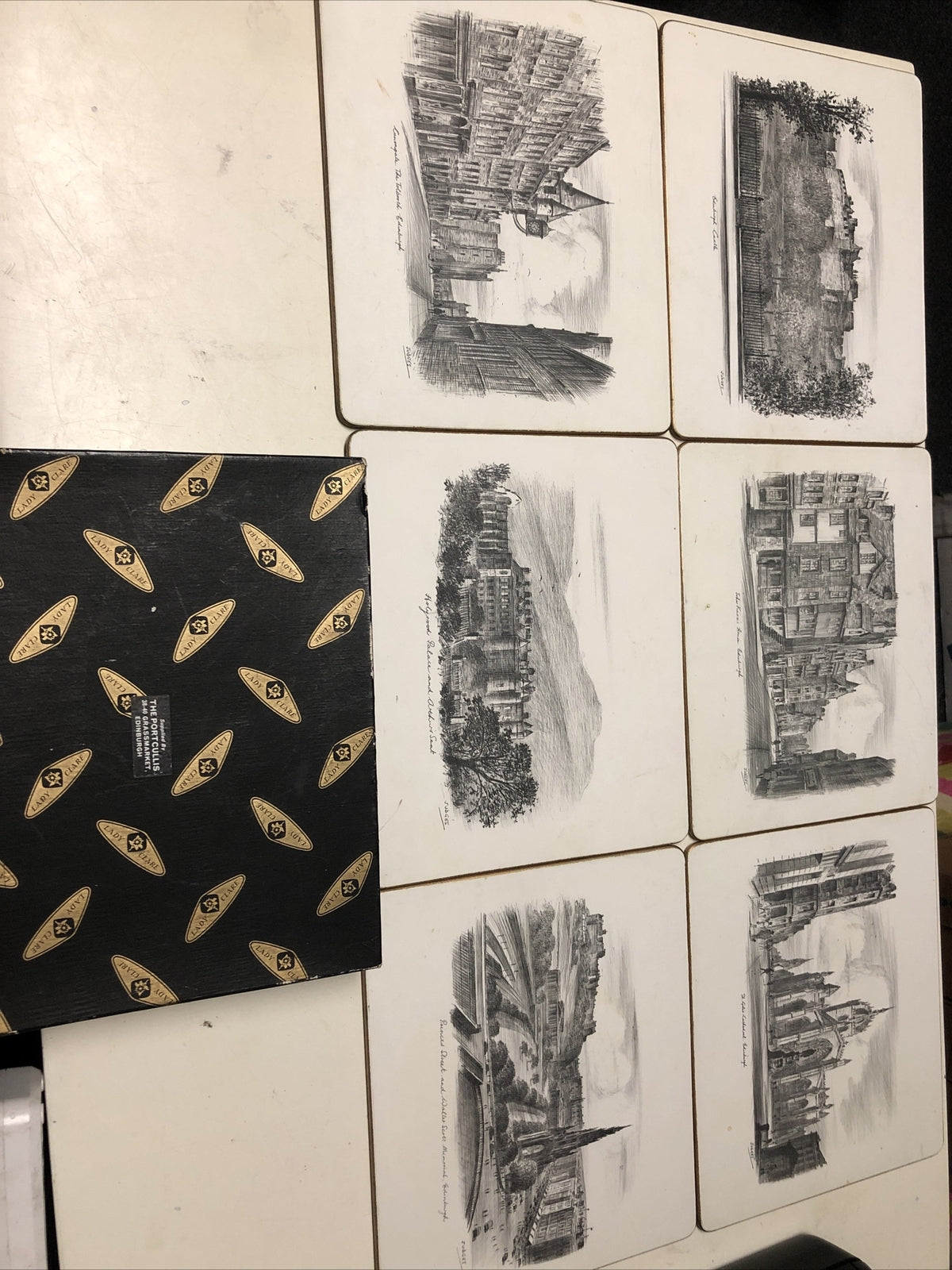 Vintage Lady Clare Placemats The Portcullis Edinburgh Set Of 6 W/ Original Box0