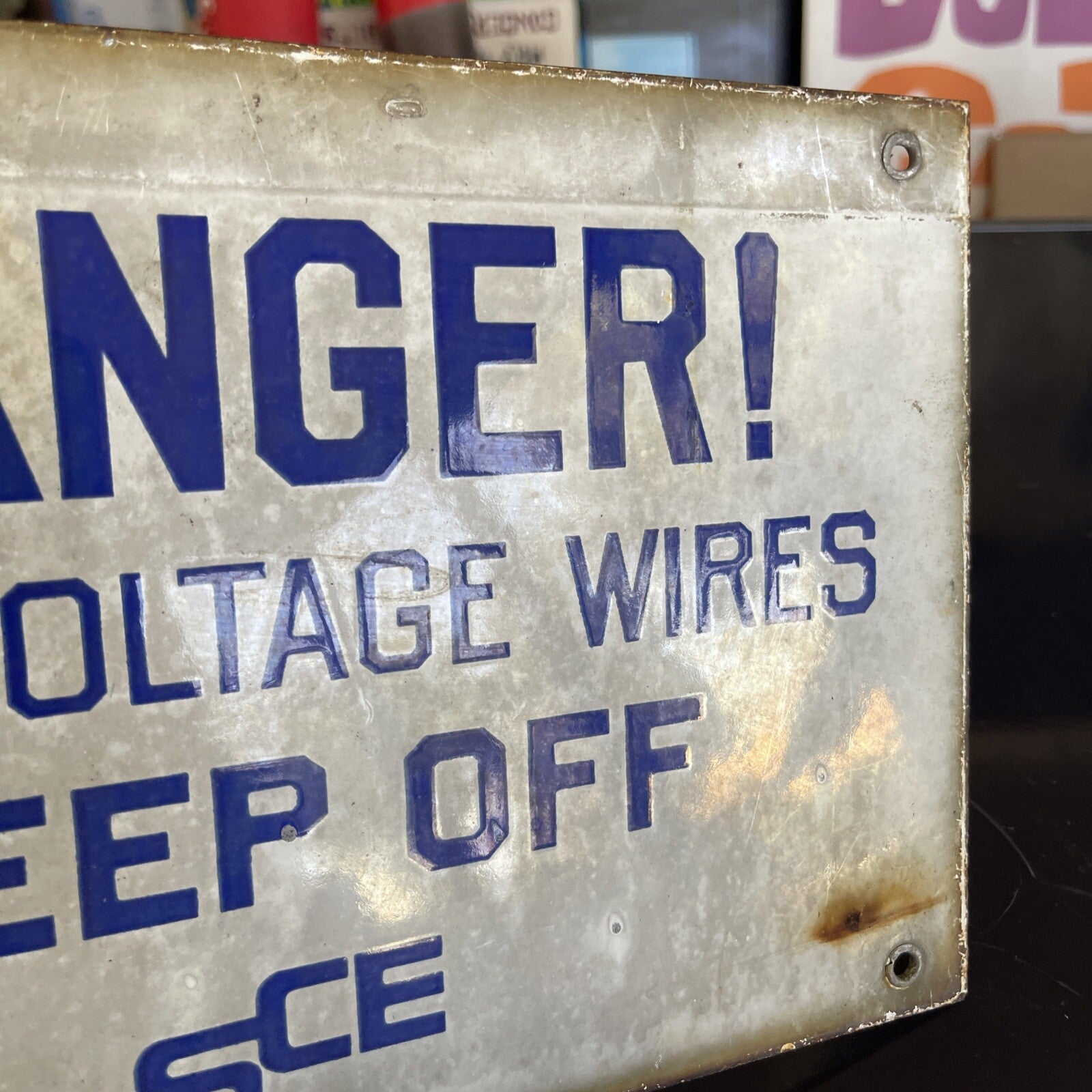 Early Porcelain Sign Danger High Voltage Keep Off Southern California Edison6