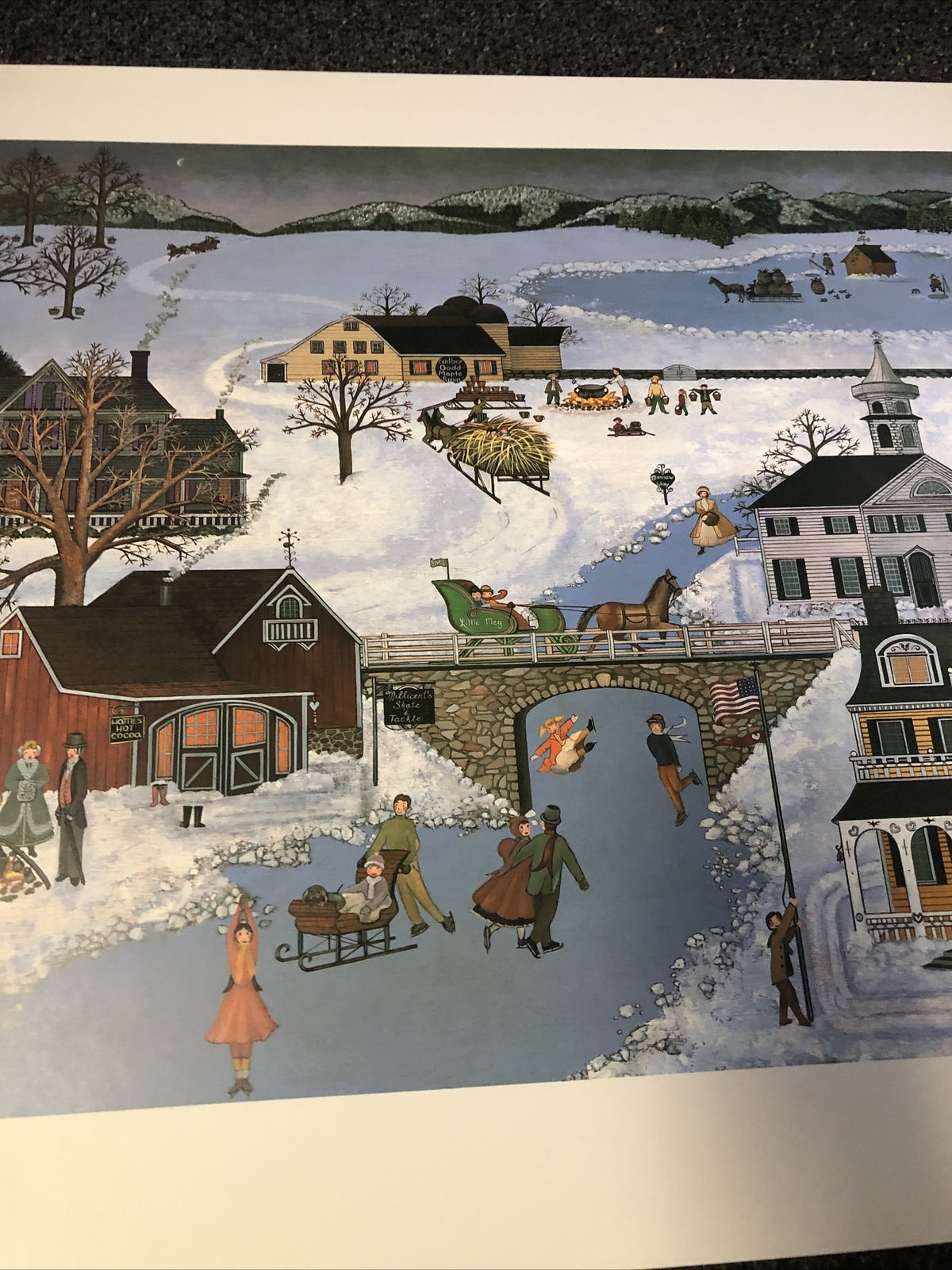 Cynthia Bogart hand signed print folk art 28.5”x22”3