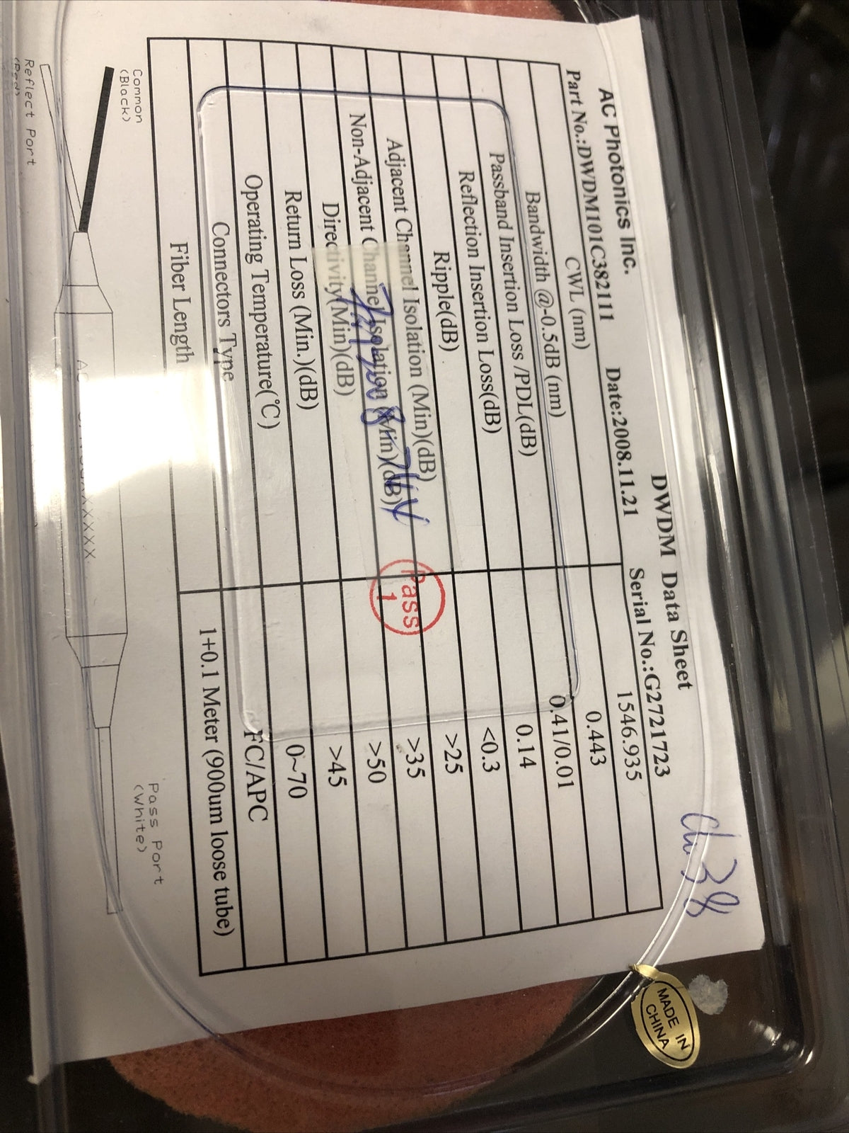 AC Photonics Fiber Coupler 900um DWDM101C3821111