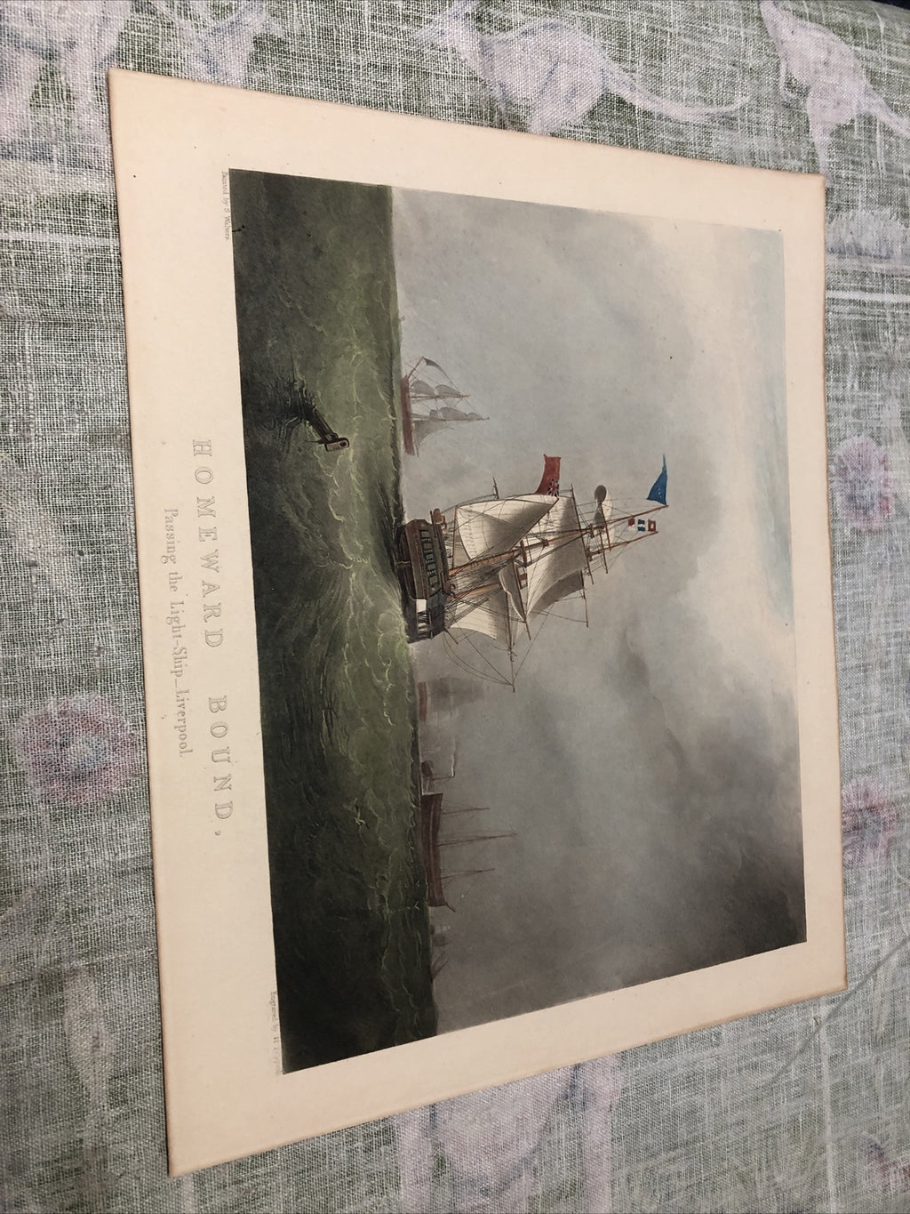 Homeward Bound “Passing The Light-Ship Liverpool” By S. Walters 14”x11.5”0