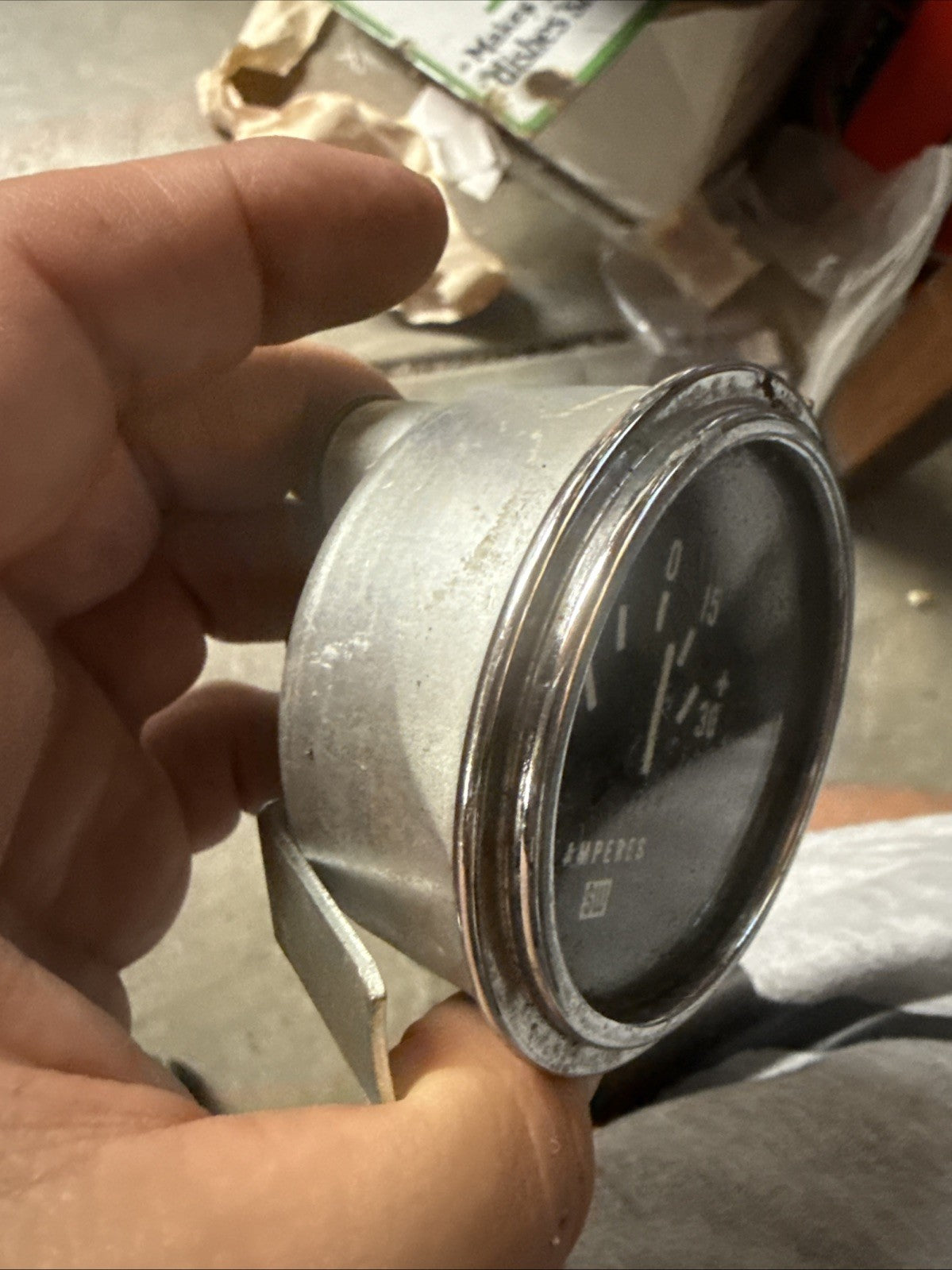 Vintage Stewart Warner mech Ampress gauge1