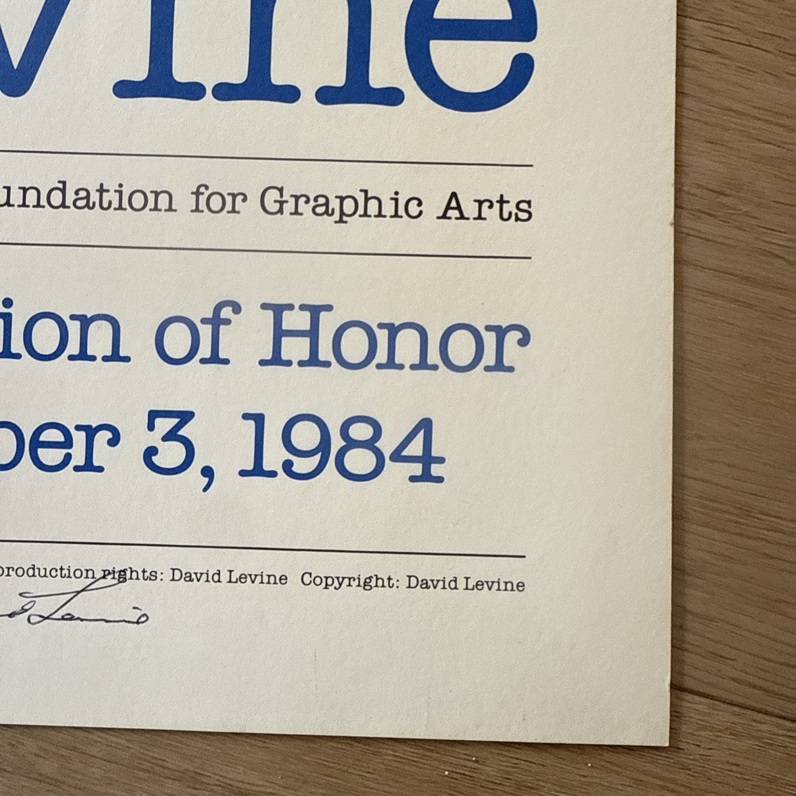 2 David Levine (1926-2009) - Rare signed exhibition Poster San Francisco CA 19847