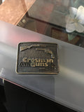 Vintage Crosman Airs Guns Brass Belt Buckle Coleman 3”x2”0