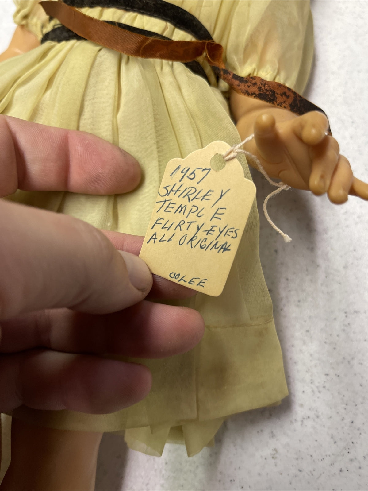 Vintage 19" Flirty Eye  Ideal Shirley Temple Doll Original Dress 19574