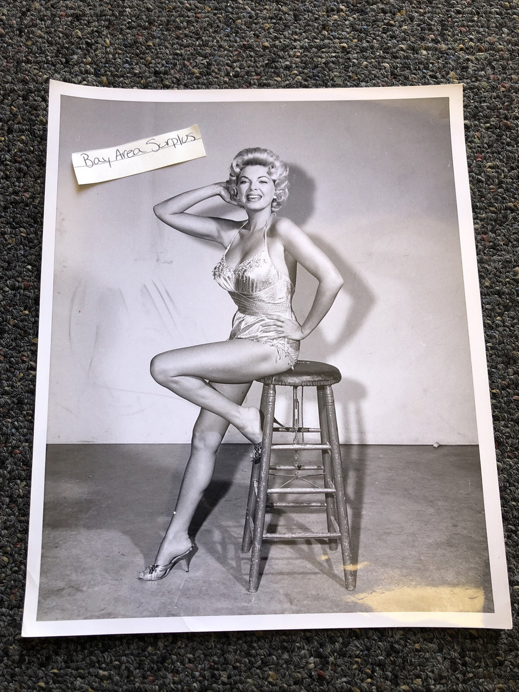 Original Unpublished Photo Of Actress Barbara Nichols Photograph Rare 10”x8”0