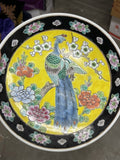 Antique Japanese Signed Pottery Enamel Plate0