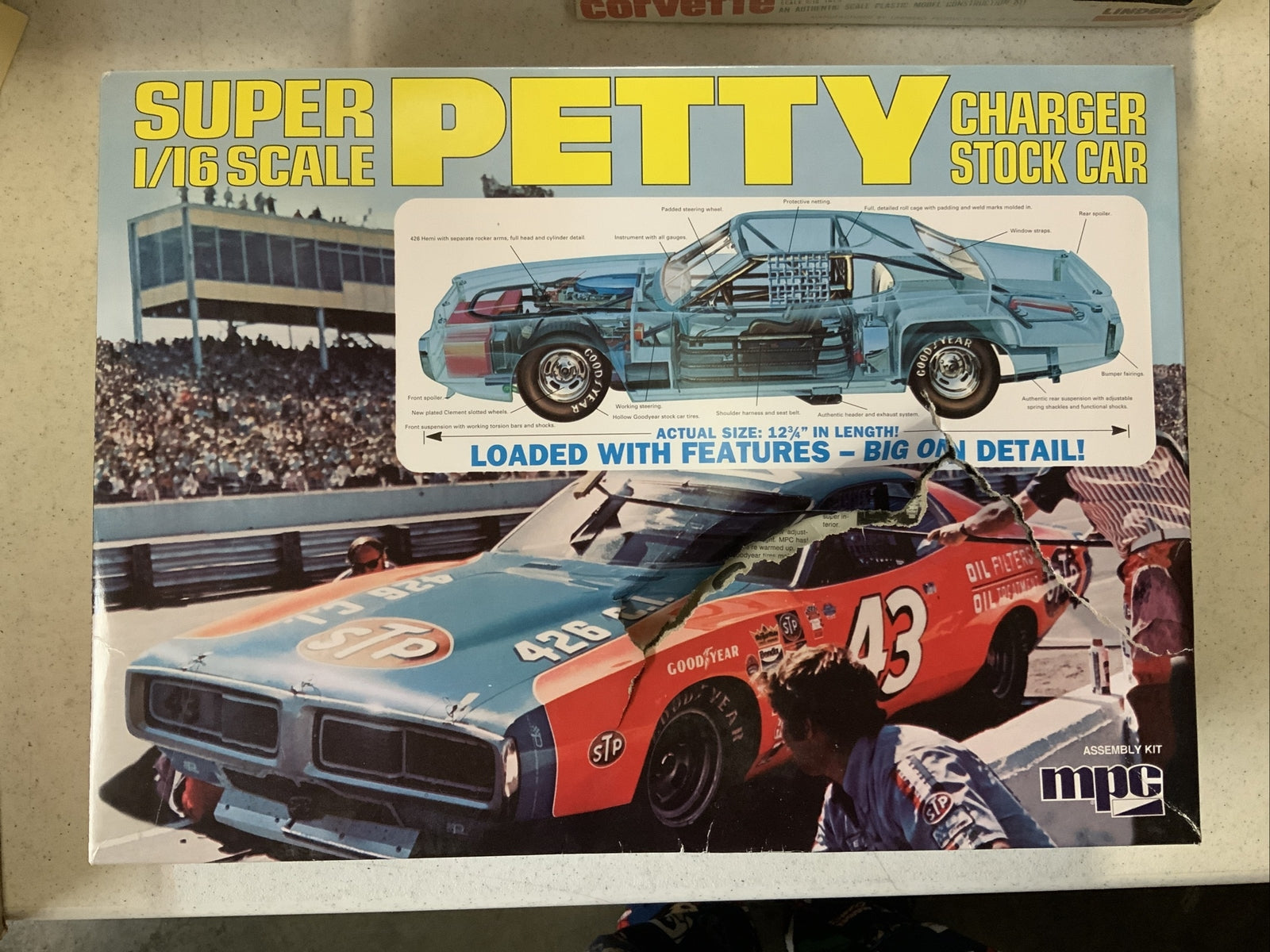 MPC Super Petty 1973 Dodge Charger 1/16 Scale Model Kit -NIB0