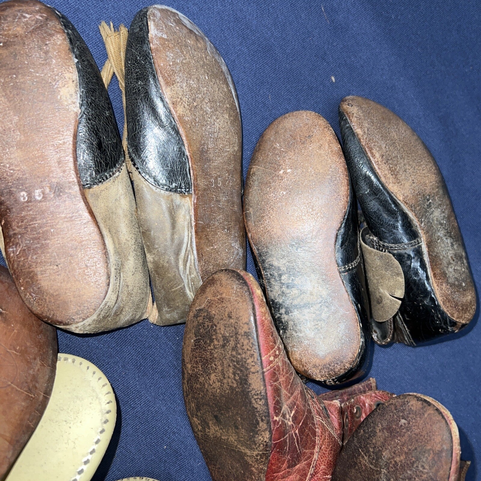 Lot of 5 Antique 1800’s Doll Shoes Various Size and Condition10