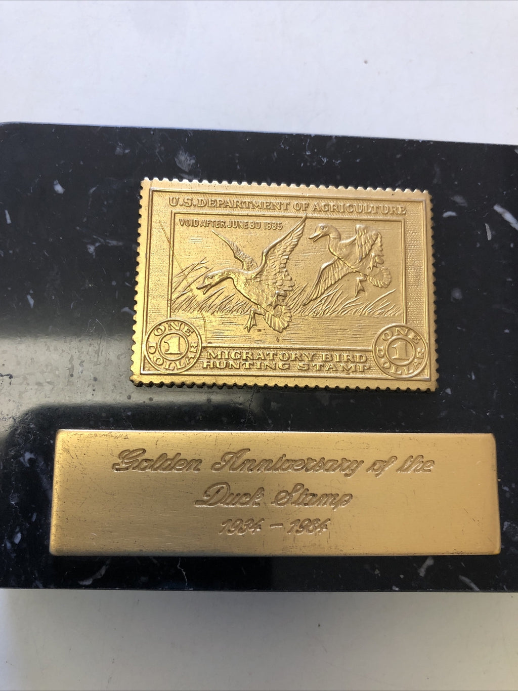 Rare 1984 Duck Stamp Waterfowl 50th Anniversary Commemorative paperweight1