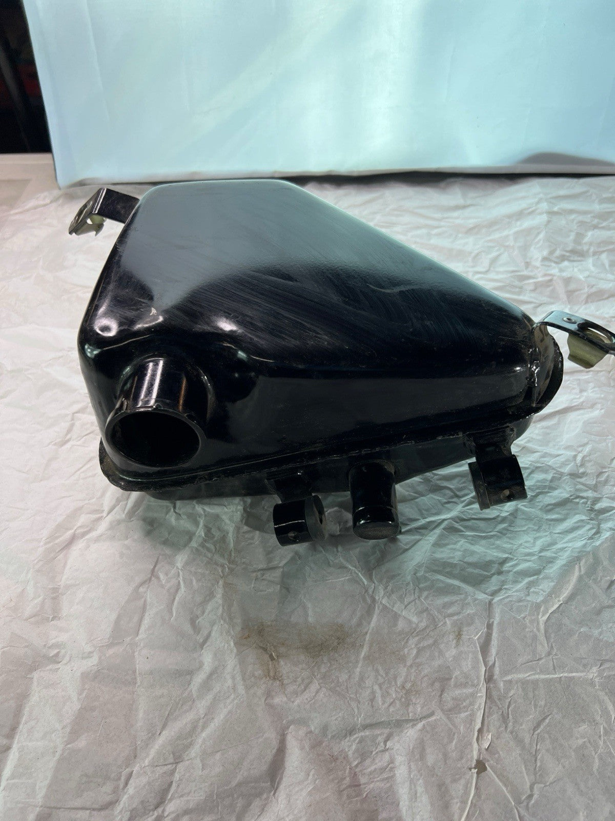 Vintage Motorcycle Oil Tank Reservoir – Black Metal3