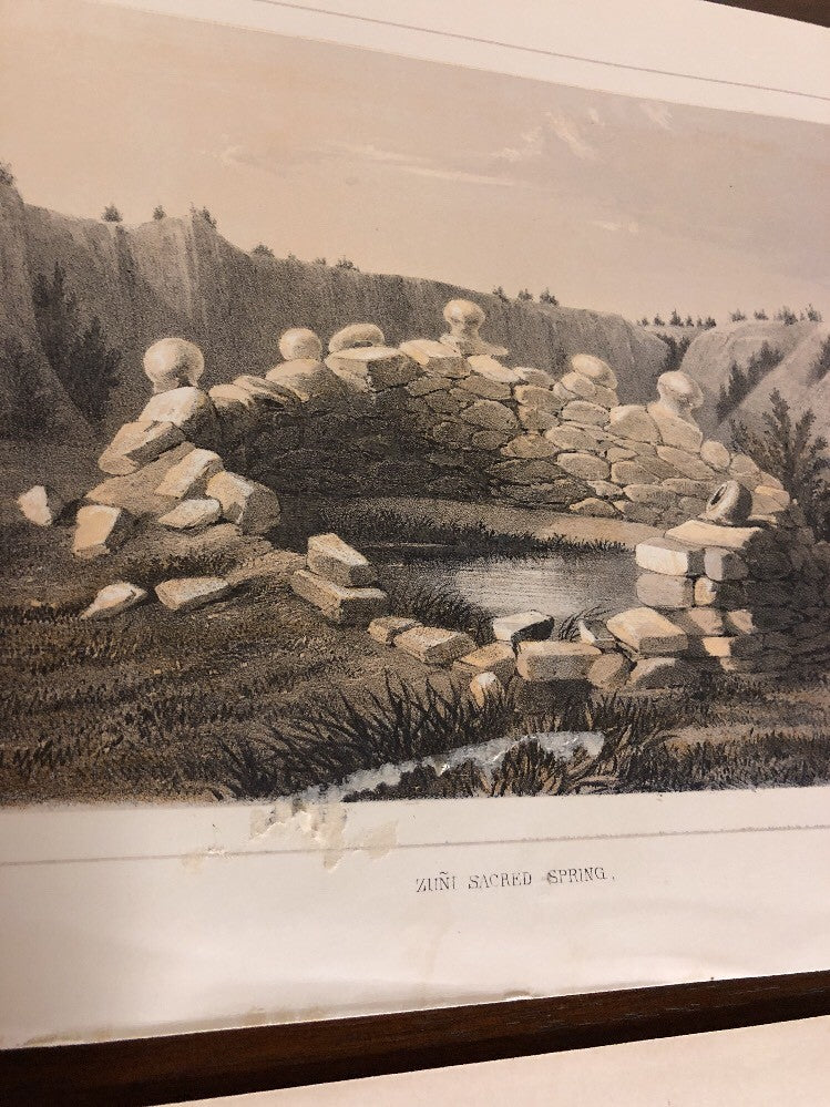 1860 Indian Surveys 35th parallel Lithograph Navajos Railroad Mojave Zuni Lot11