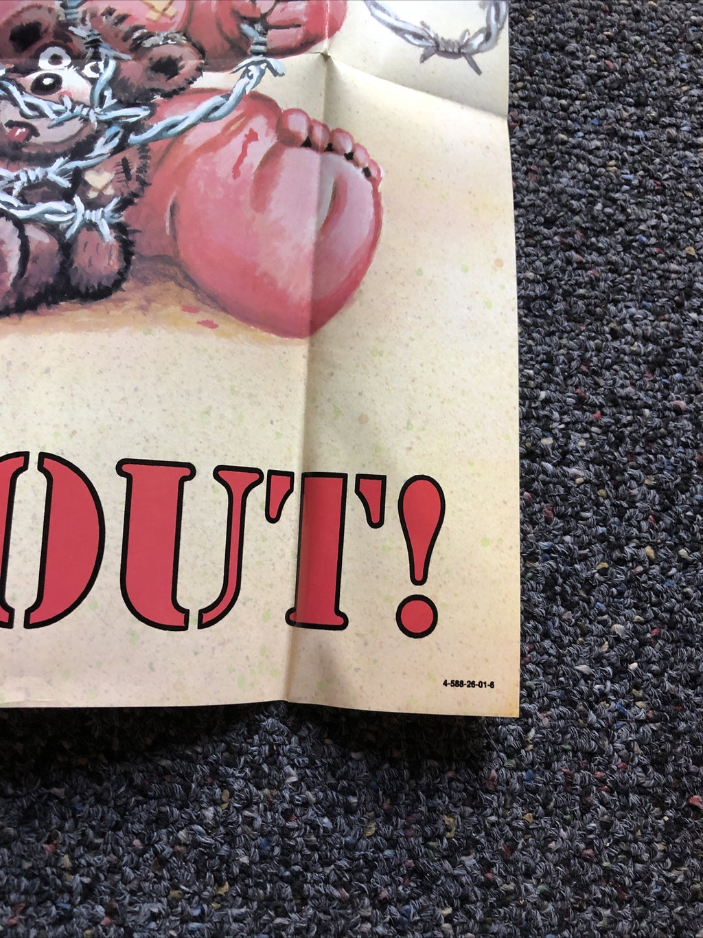 1986 Topps GARBAGE PAIL KIDS “Headquarters Keep Out” POSTER 17”x12” No. 6 Of 182