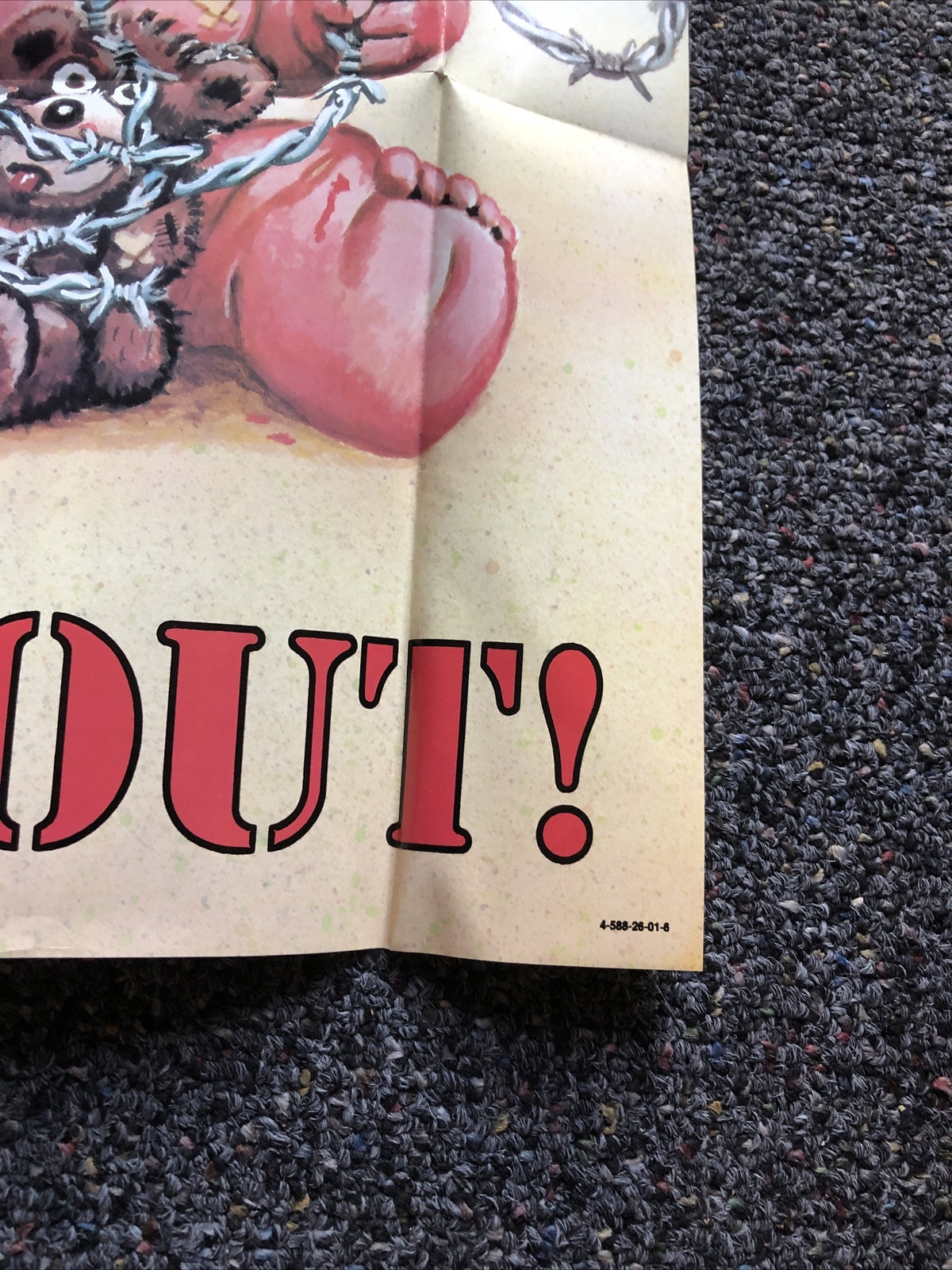 1986 Topps GARBAGE PAIL KIDS “Headquarters Keep Out” POSTER 17”x12” No. 6 Of 182
