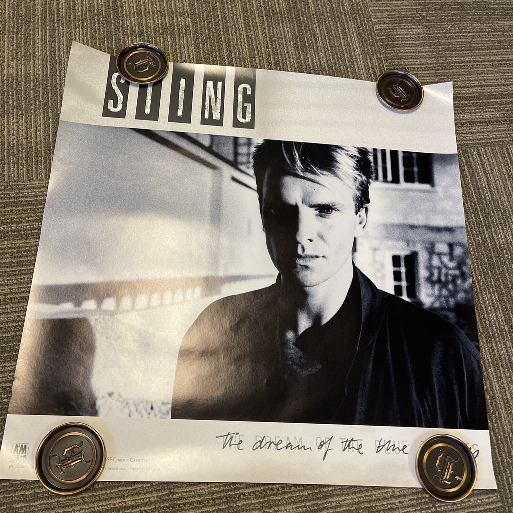 #163 1985 Sting Record Store promo poster Dream Of The Blue Turtles 24” X 24”0