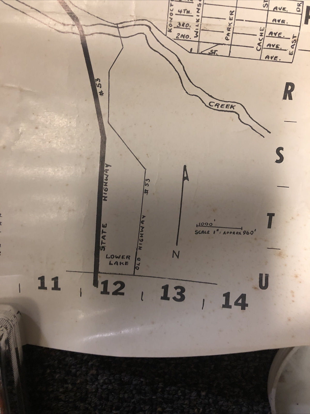 Vintage CA, Clear Lake, California, Street Layout Map Cartographer Map City Use6