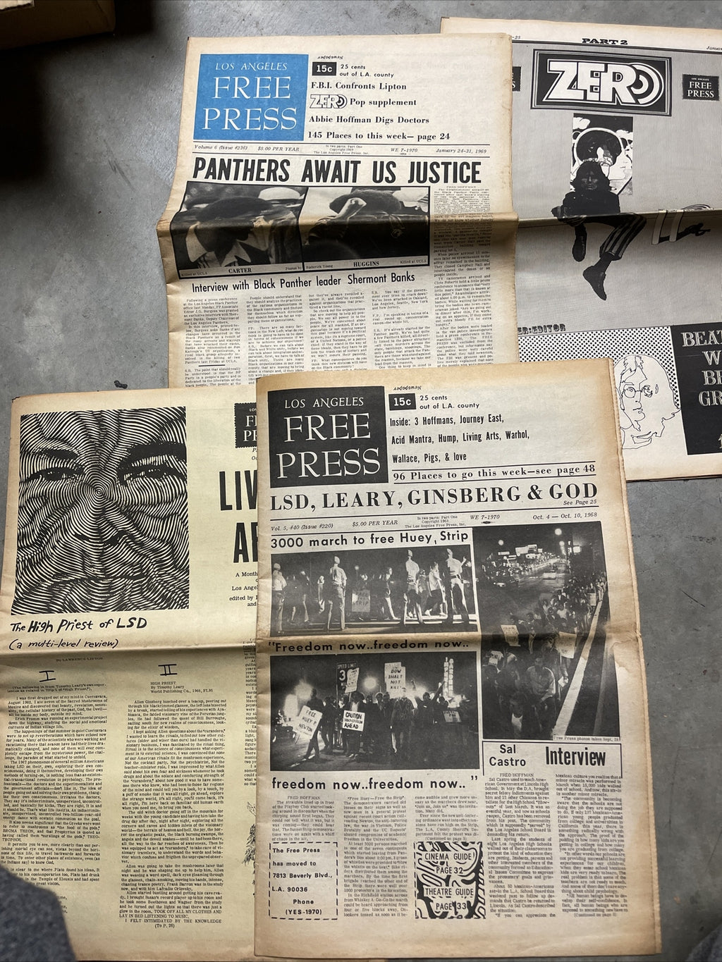 LOS ANGELES FREE PRESS Black Panther issues LOT Of 2 ORIGINAL 1968 &69 Magazine1