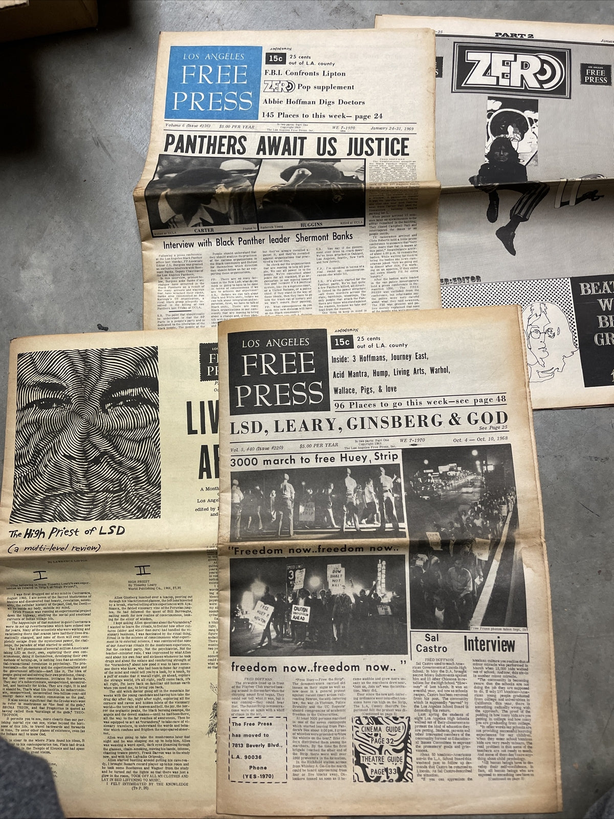 LOS ANGELES FREE PRESS Black Panther issues LOT Of 2 ORIGINAL 1968 &69 Magazine1