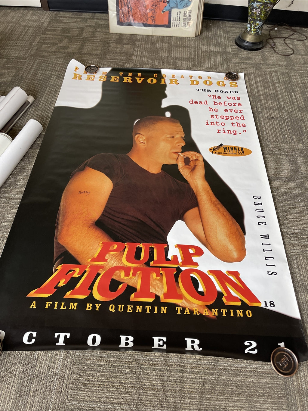 #198 Large 60” X 40” Pulp Fiction Theater Promo Movie Poster Miramax Rare!!0