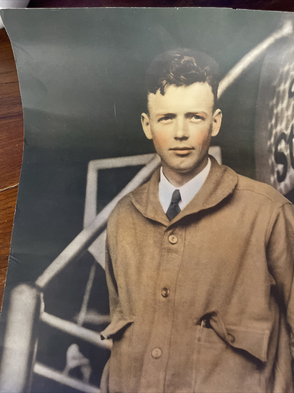 large 1927 Aviation Pilot Charles Lindbergh Portrait Photo 20”x16” original18
