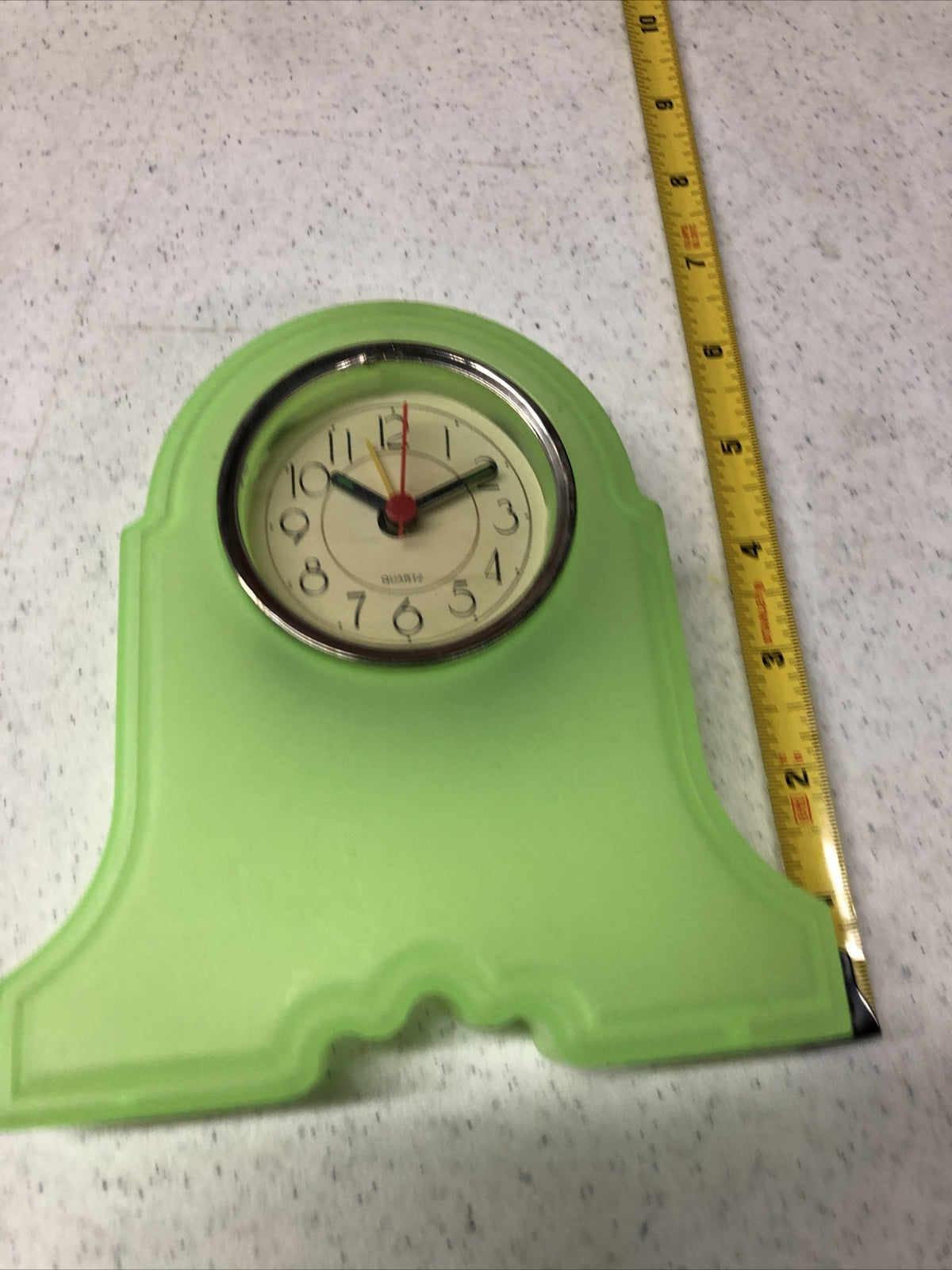 Vintage Pop Plastic Arch Clock Neon Green Kids  W/o Batterie Untested1