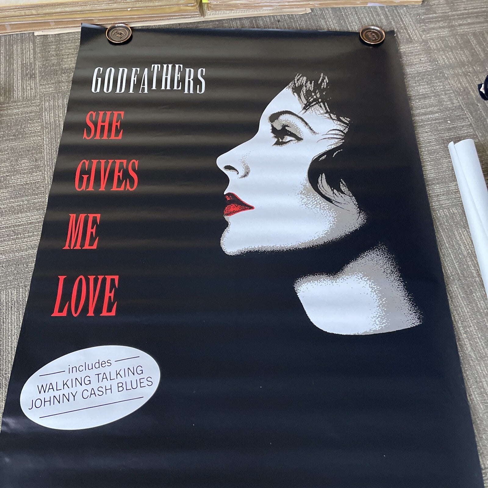 #154 1989 THE GODFATHERS Punk Rock Record Store Subway Promo Poster 40x60”3