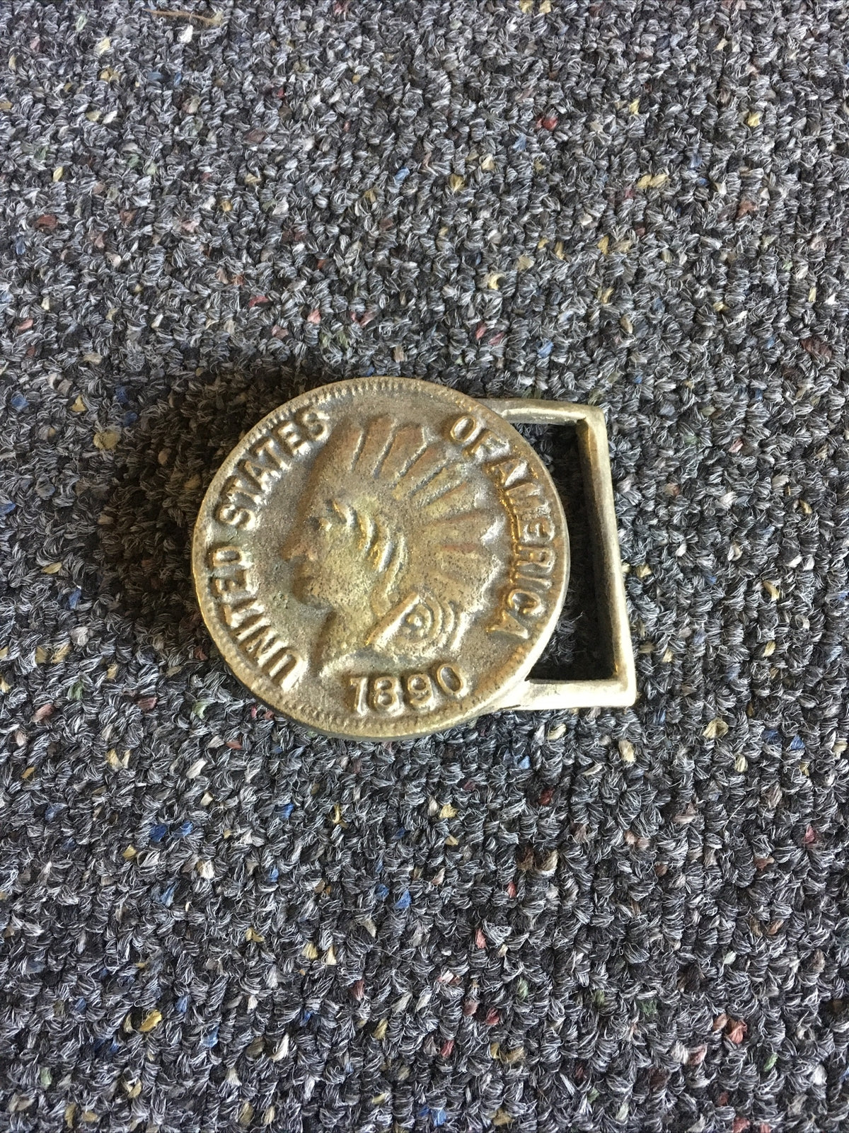 United States of America 1890 Bronze Tone Vintage Belt Buckle0