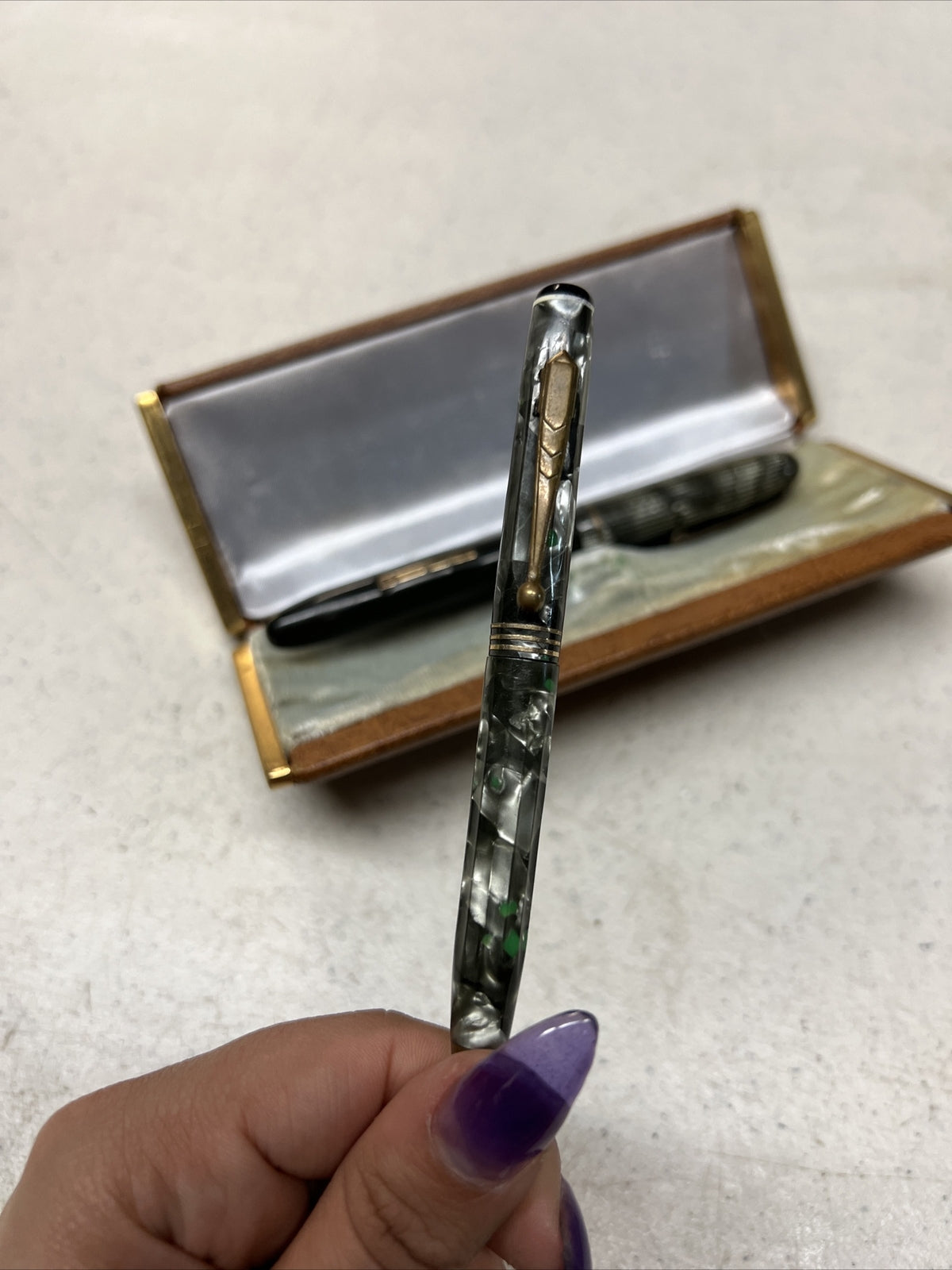 Vintage Venus President / Parkette Fountain Pen And Pencil Set WW2 Era In Case8
