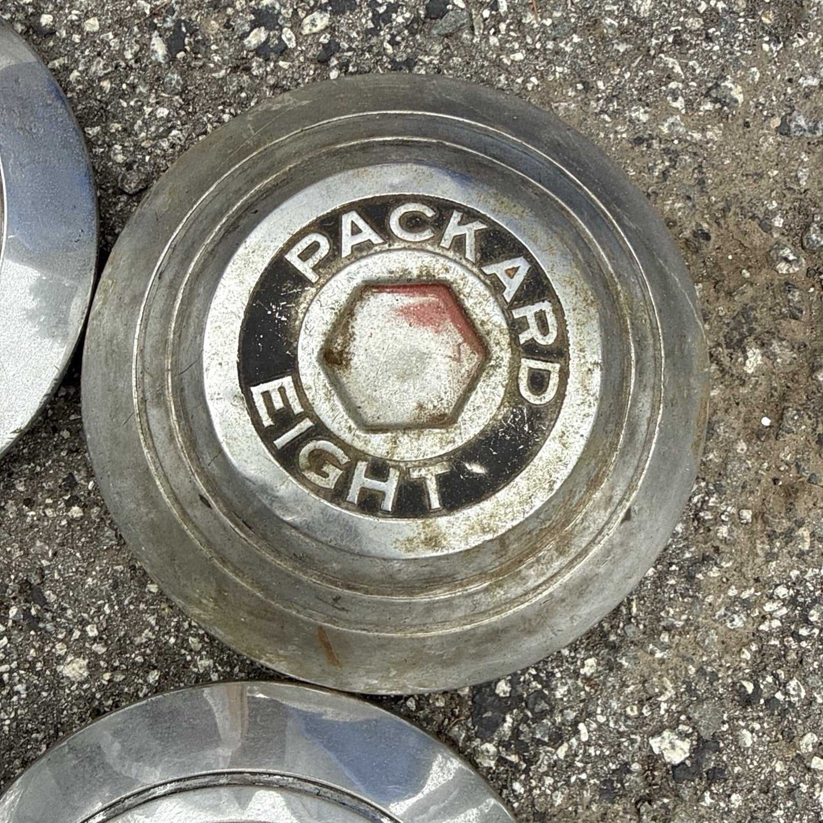 1940's Vintage Packard Eight Center 8" Hub Cap HUBCAP Center Cap Set of 44
