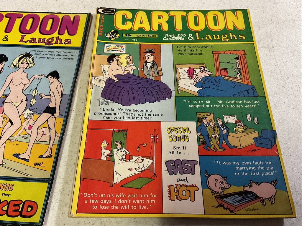 Vintage Curtis Cartoon Laughs  -  Adult Cartoon Humour Magazine Lot Of 22